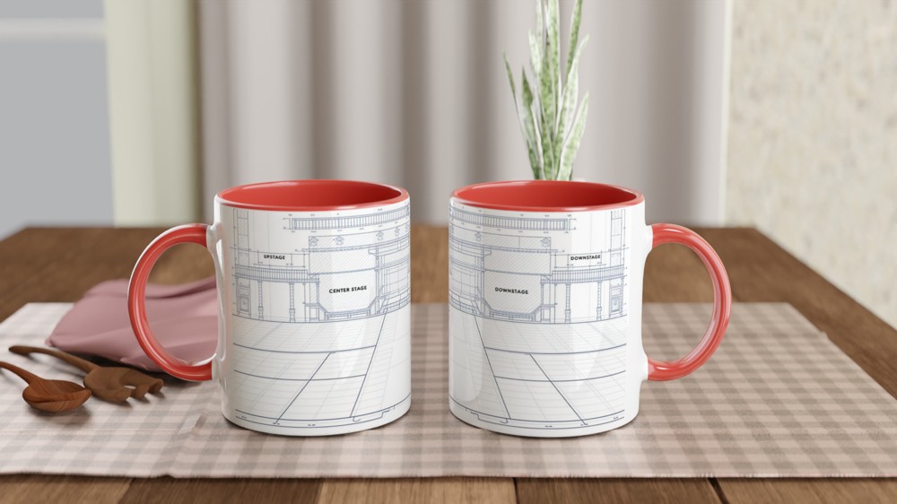 Theatre Stage Blueprint - Stage Directions Technical Drawing Mug — view 7