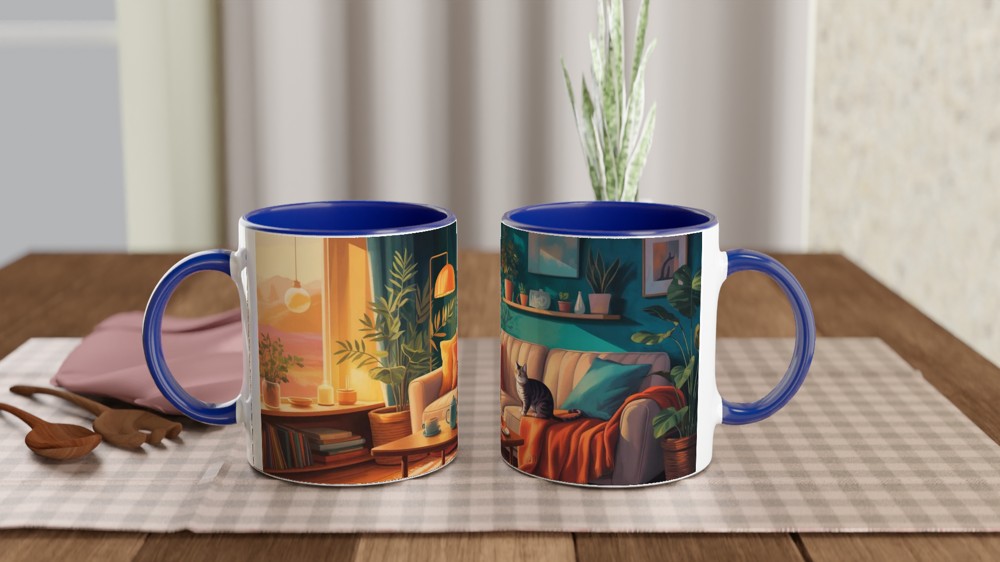 Indoor Cat Mug | Cosy Living Room Design | Gift for Her or Best Friend | Cat Lover Present — view 4