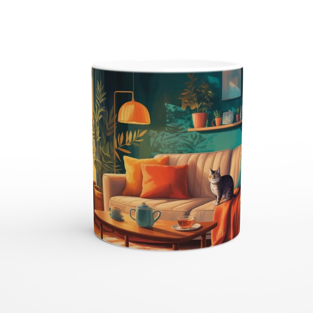 Indoor Cat Mug | Cosy Living Room Design | Gift for Her or Best Friend | Cat Lover Present — view 11