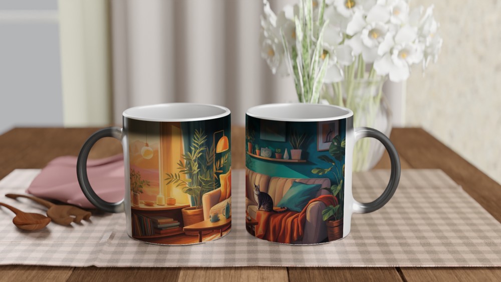 Indoor Cat Mug | Cosy Living Room Design | Gift for Her or Best Friend | Cat Lover Present — view 3