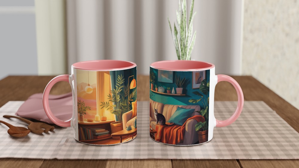 Indoor Cat Mug | Cosy Living Room Design | Gift for Her or Best Friend | Cat Lover Present — view 6