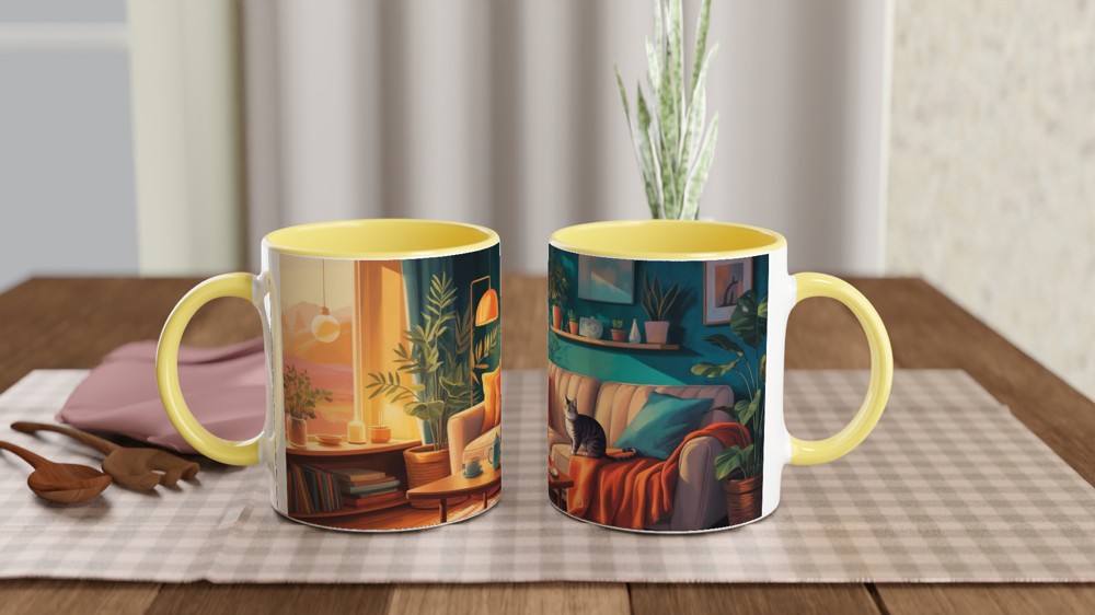 Indoor Cat Mug | Cosy Living Room Design | Gift for Her or Best Friend | Cat Lover Present — view 8
