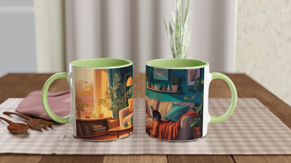 Indoor Cat Mug | Cosy Living Room Design | Gift for Her or Best Friend | Cat Lover Present — view 5