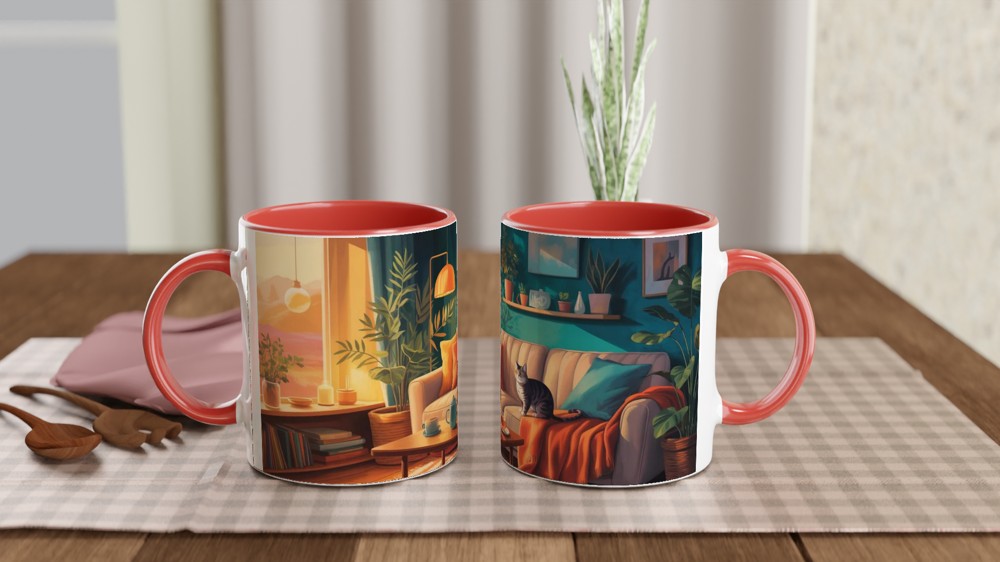 Indoor Cat Mug | Cosy Living Room Design | Gift for Her or Best Friend | Cat Lover Present — view 7