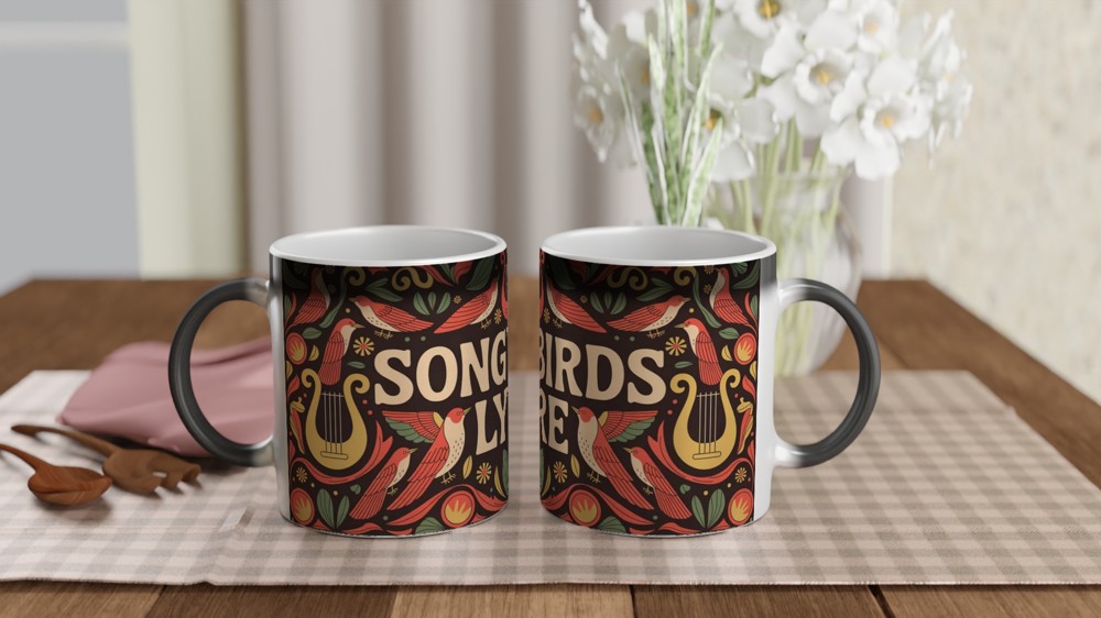 Hadestown Mug | Songbirds and Lyre Folk Art Design | Musical Theatre Gift | Theatre Lover Present — view 3