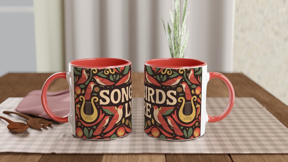 Hadestown Mug | Songbirds and Lyre Folk Art Design | Musical Theatre Gift | Theatre Lover Present — view 7