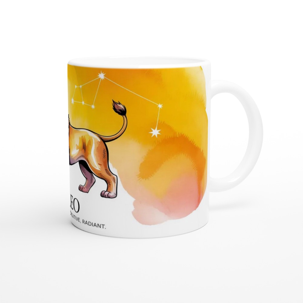 Leo Zodiac Mug | Watercolor Lion Astrology Gift | Celestial Constellation Coffee Cup | Birthday Present for Leo Women and Men — view 12
