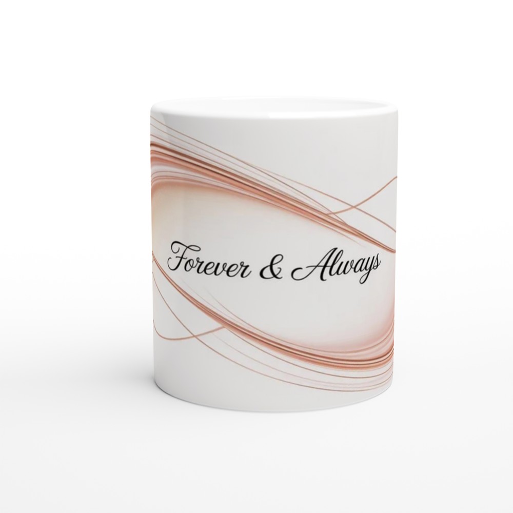 Forever & Always Rose Gold Waves Romantic Mug — view 11