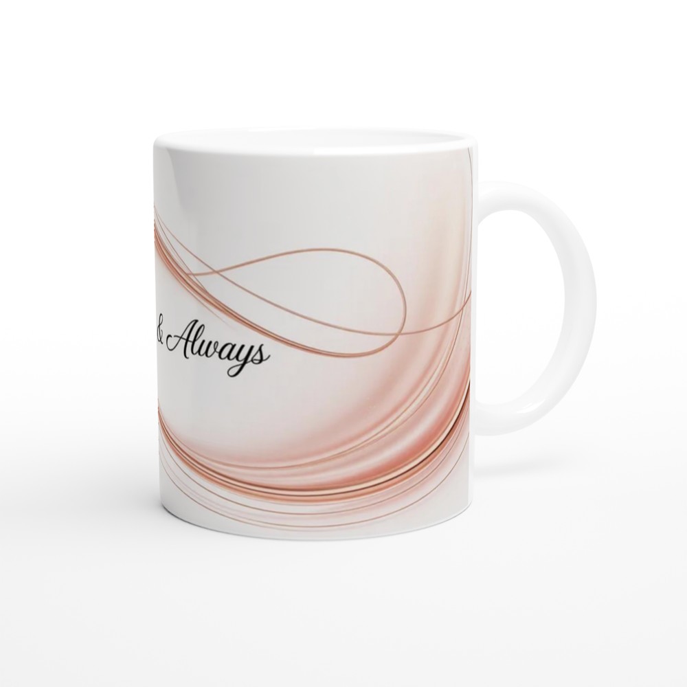 Forever & Always Rose Gold Waves Romantic Mug — view 12