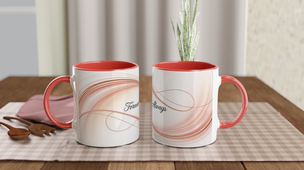 Forever & Always Rose Gold Waves Romantic Mug — view 7