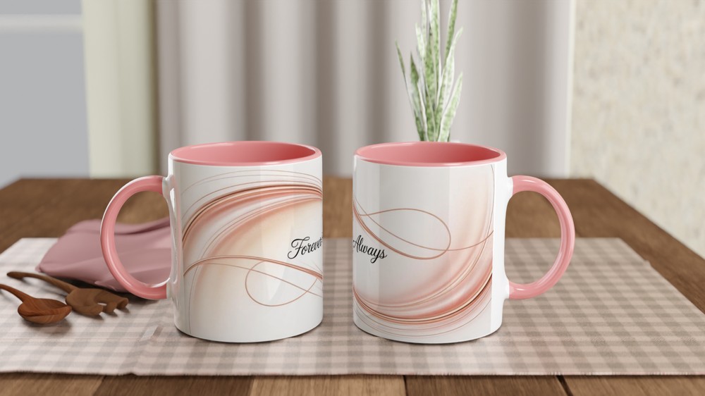 Forever & Always Rose Gold Waves Romantic Mug — view 6