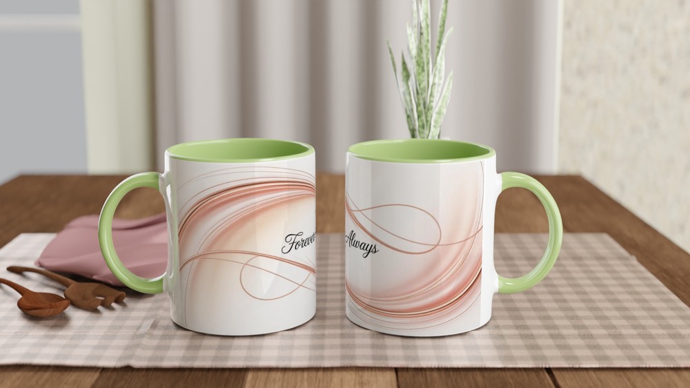 Forever & Always Rose Gold Waves Romantic Mug — view 5