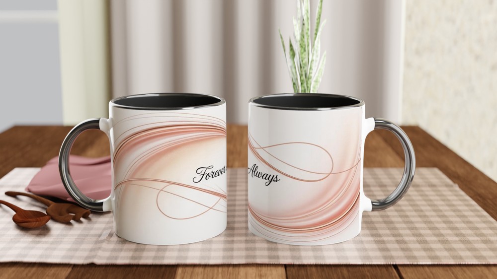 Forever & Always Rose Gold Waves Romantic Mug — view 9