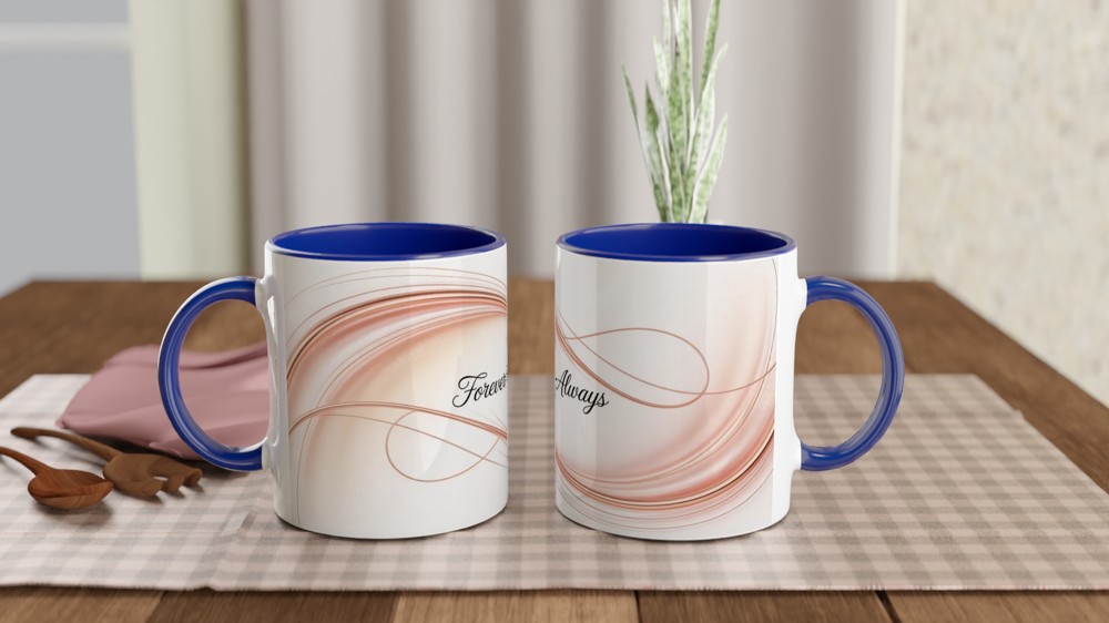 Forever & Always Rose Gold Waves Romantic Mug — view 4