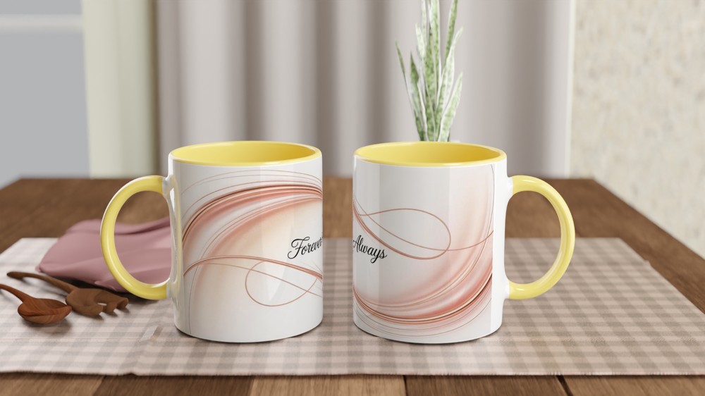 Forever & Always Rose Gold Waves Romantic Mug — view 8