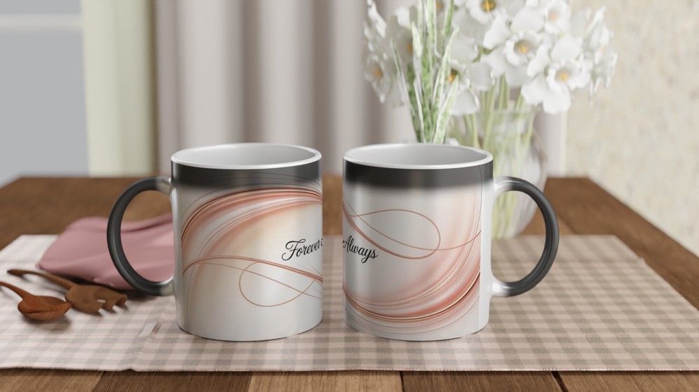 Forever & Always Rose Gold Waves Romantic Mug — view 3