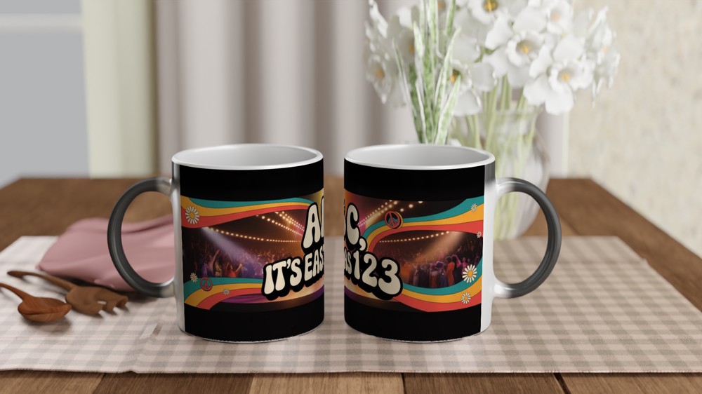 ABC Easy As 123 Retro 70s Groovy Disco Mug — view 3