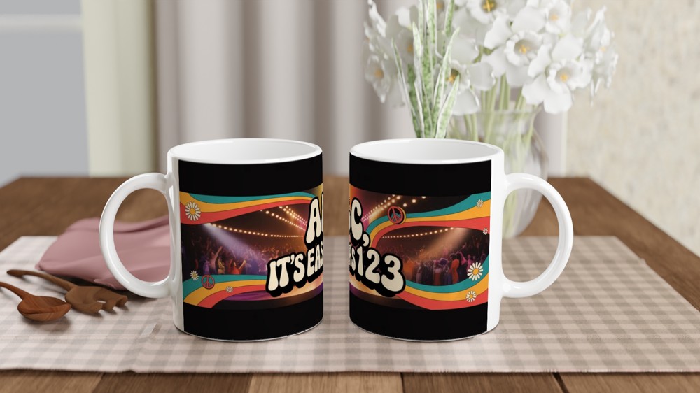 ABC Easy As 123 Retro 70s Groovy Disco Mug