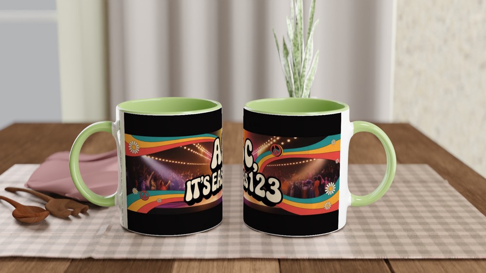 ABC Easy As 123 Retro 70s Groovy Disco Mug — view 5
