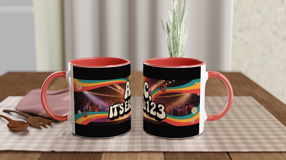 ABC Easy As 123 Retro 70s Groovy Disco Mug — view 7