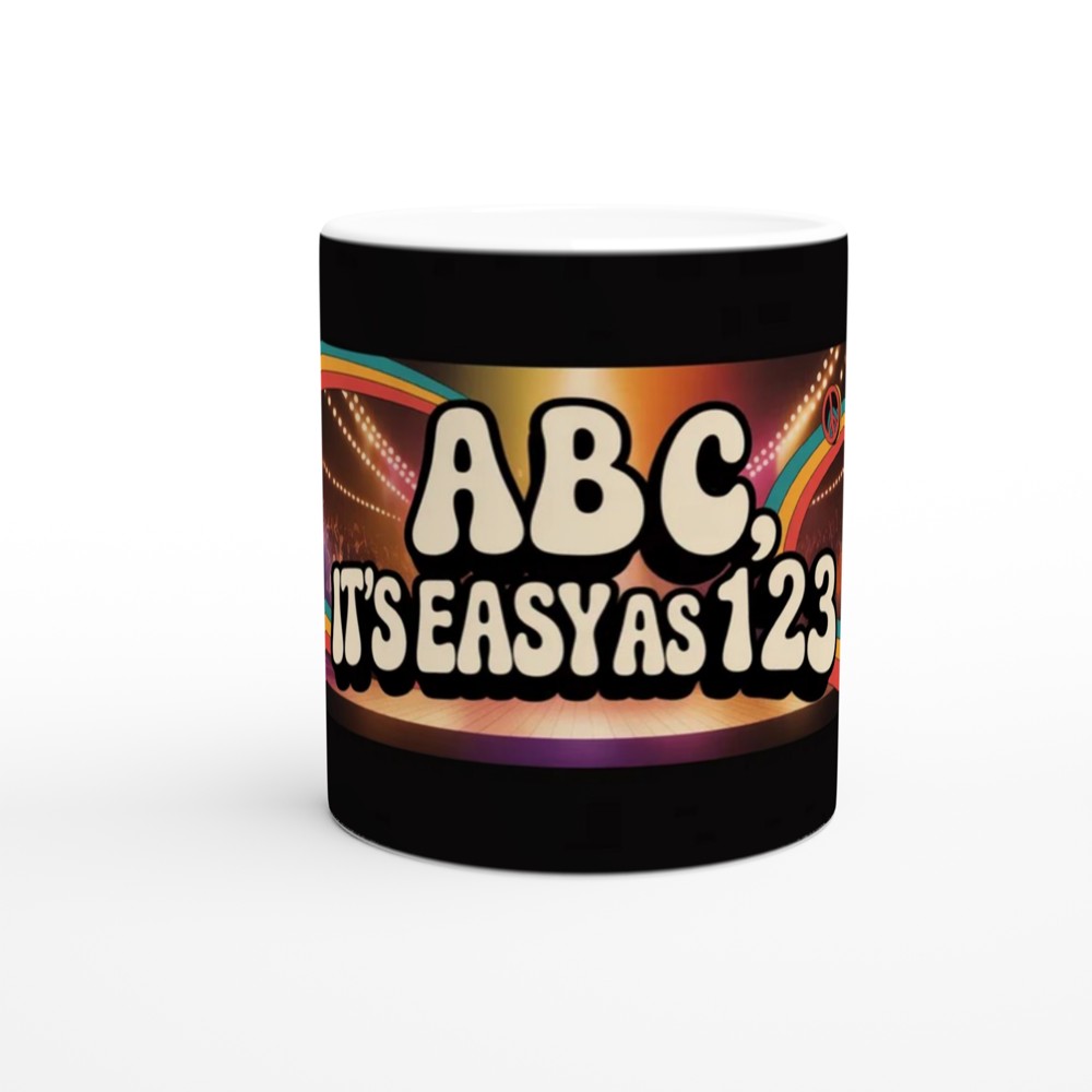 ABC Easy As 123 Retro 70s Groovy Disco Mug — view 11