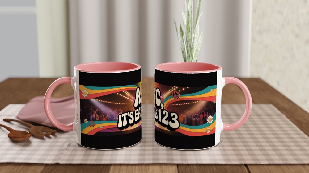 ABC Easy As 123 Retro 70s Groovy Disco Mug — view 6