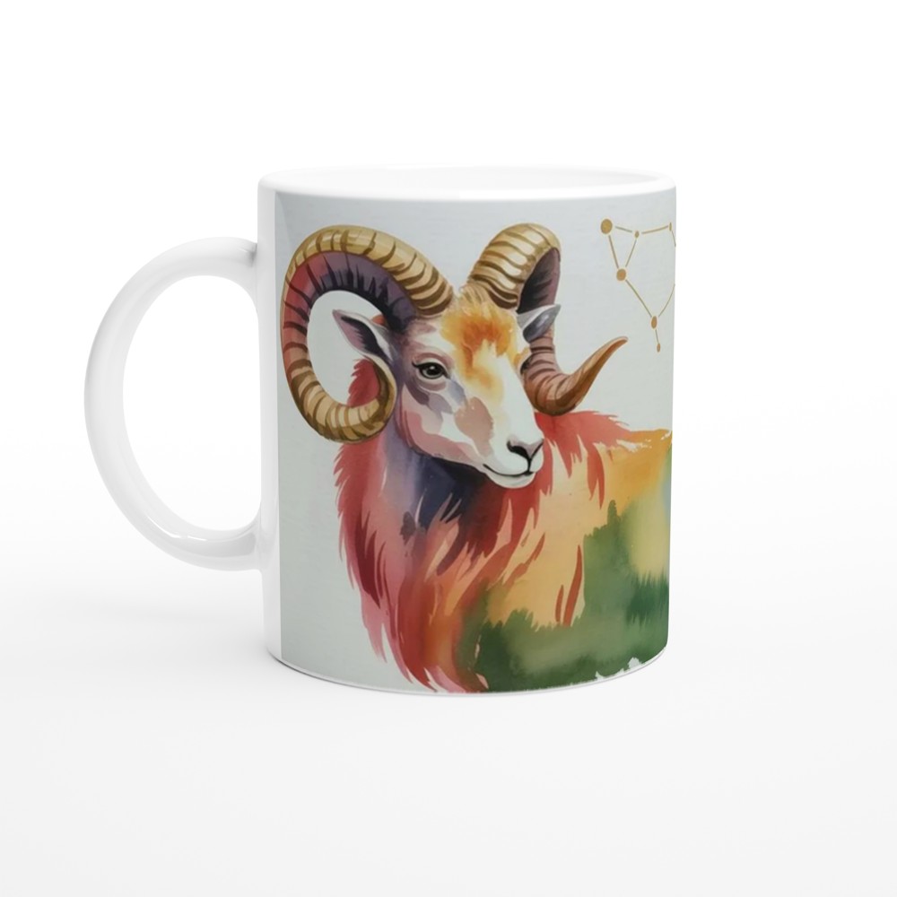 Aries Zodiac Mug | Astrology Ram Gift | Watercolour Constellation Mug | Star Sign Birthday Present for Her or Him — view 10