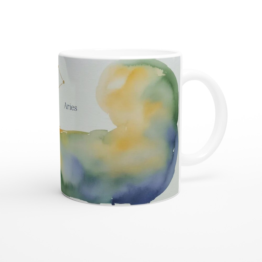 Aries Zodiac Mug | Astrology Ram Gift | Watercolour Constellation Mug | Star Sign Birthday Present for Her or Him — view 12