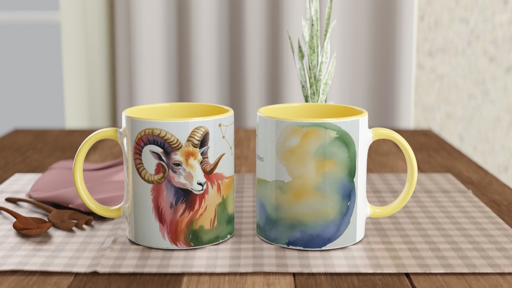 Aries Zodiac Mug | Astrology Ram Gift | Watercolour Constellation Mug | Star Sign Birthday Present for Her or Him — view 8