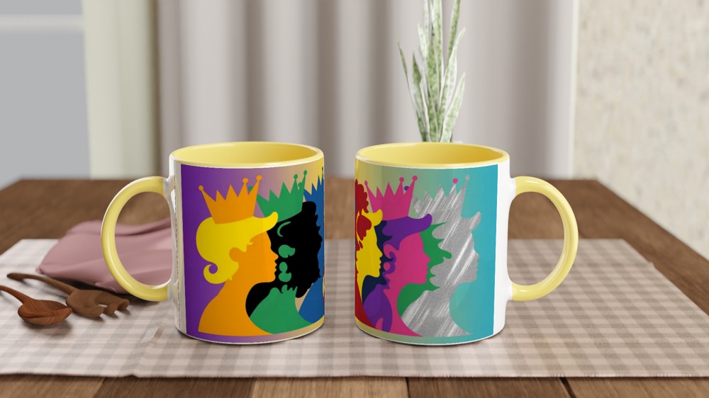Colourful Queens Silhouettes Pop Art Mug — view 8