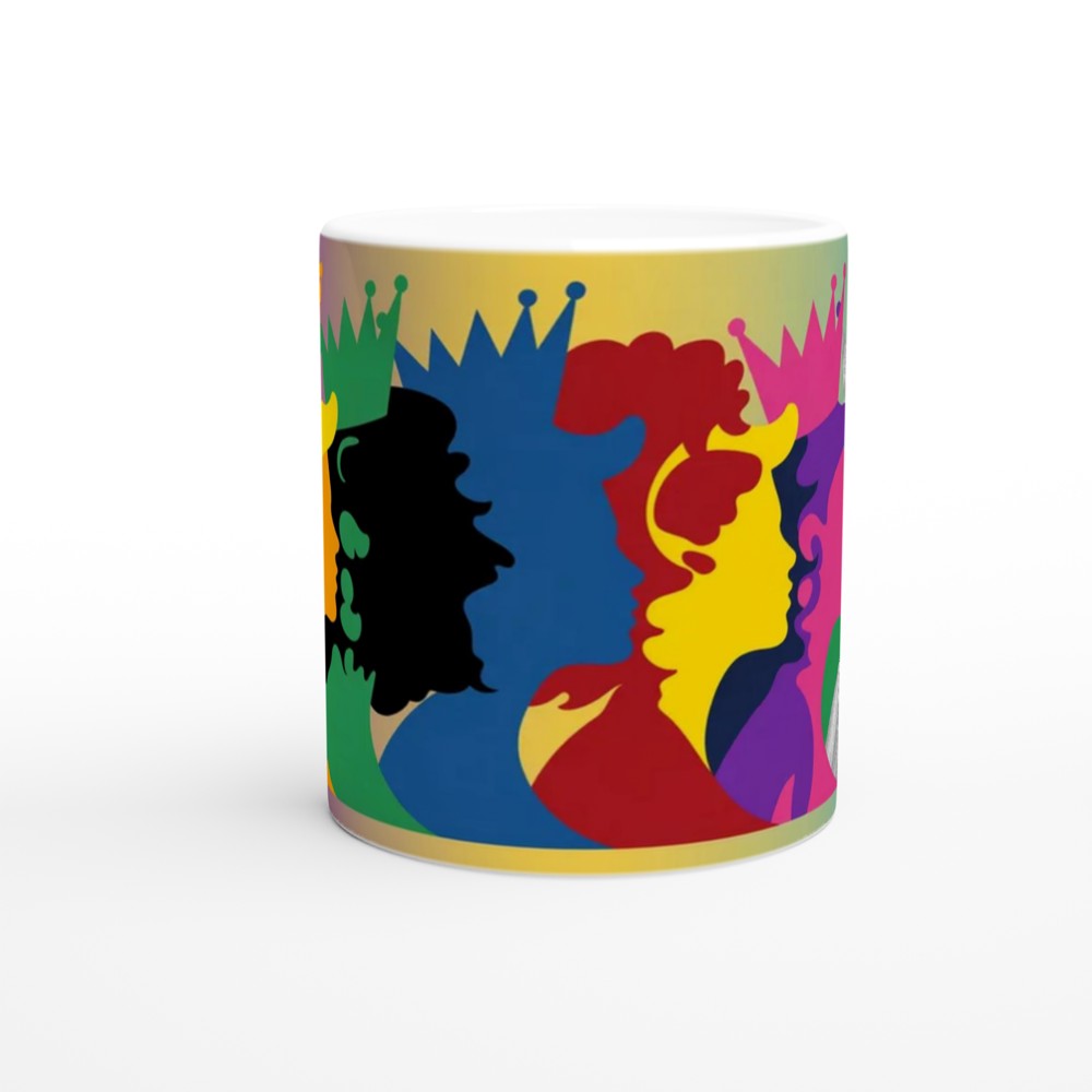 Colourful Queens Silhouettes Pop Art Mug — view 11
