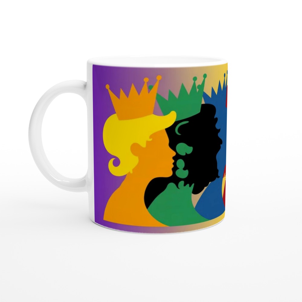 Colourful Queens Silhouettes Pop Art Mug — view 10
