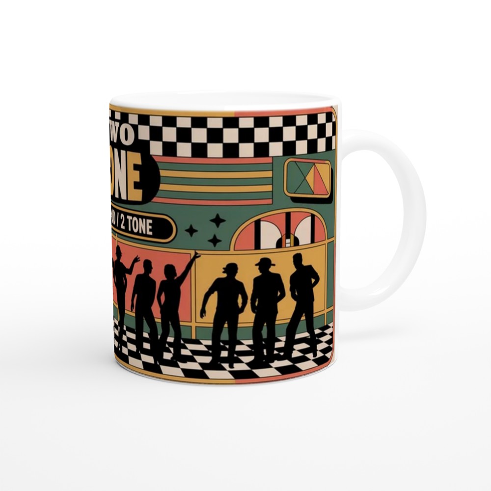 Two Tone Ska Mug | Mod Music Gift | Retro Checkerboard Design | Birthday Gift for Him or Her — view 12
