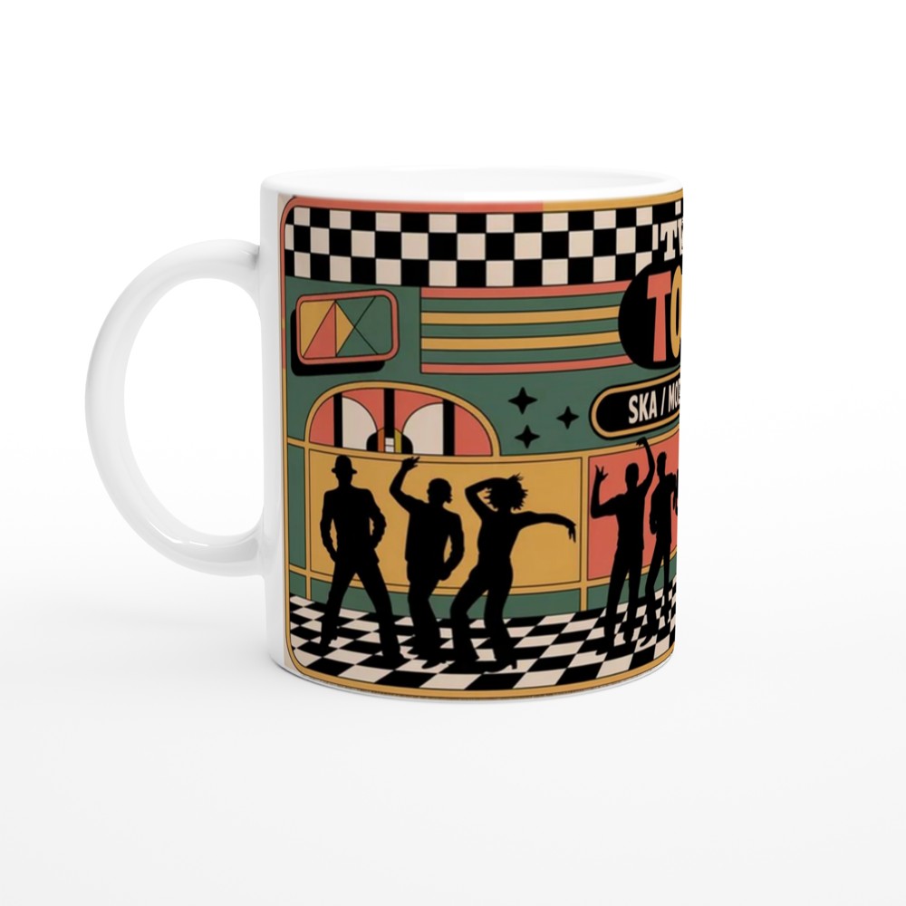 Two Tone Ska Mug | Mod Music Gift | Retro Checkerboard Design | Birthday Gift for Him or Her — view 10
