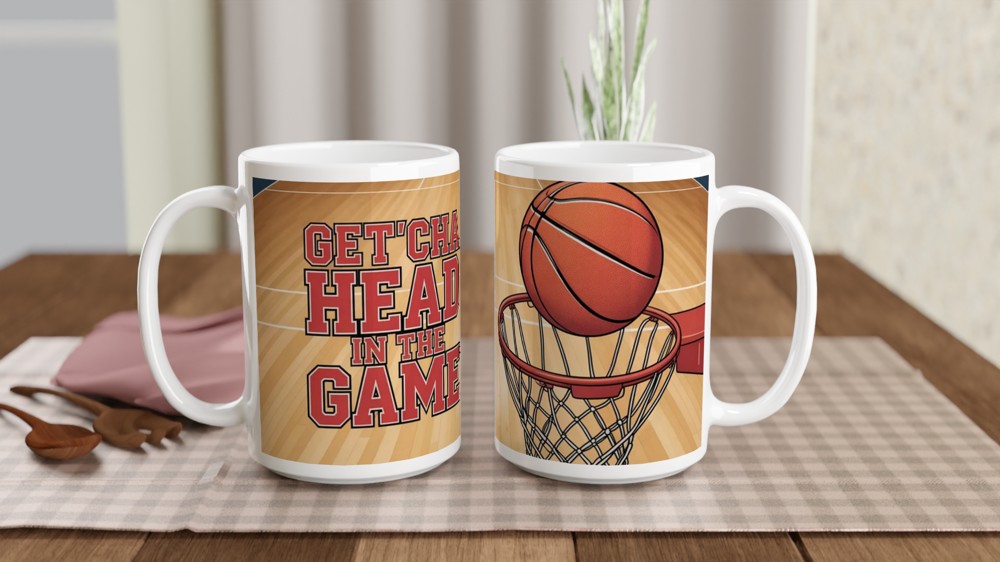 High School Musical Mug | Get'cha Head in the Game Quote | Varsity Basketball Gift | Musical Theatre Present for Best Friend — view 2