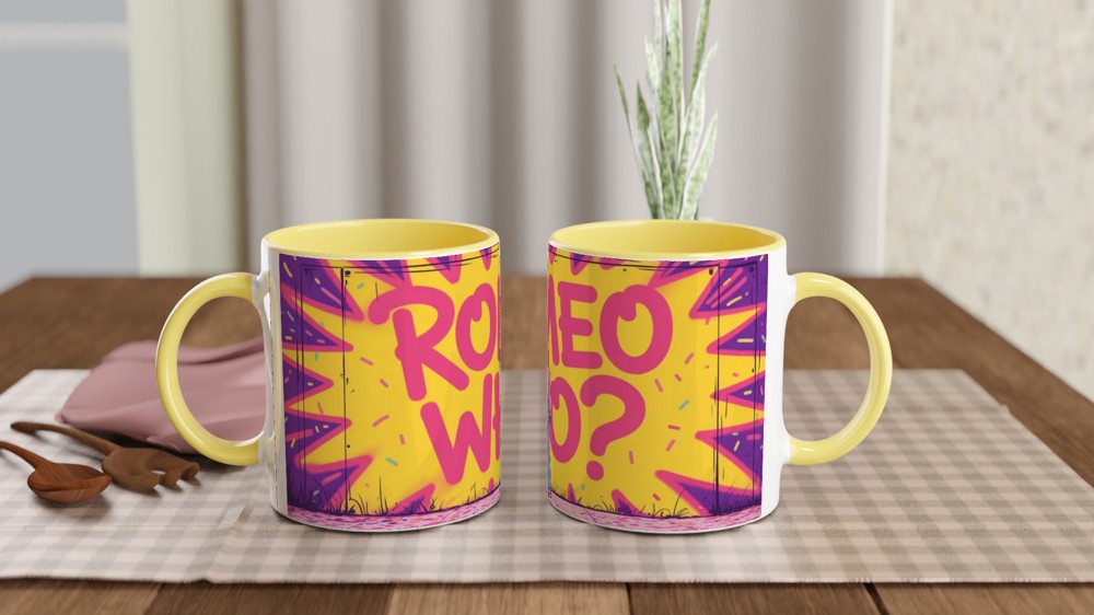 & Juliet Mug | Romeo Who Graffiti Quote | Musical Theatre Gift | West End Present for Her — view 8