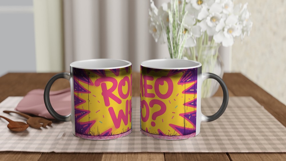 & Juliet Mug | Romeo Who Graffiti Quote | Musical Theatre Gift | West End Present for Her — view 3