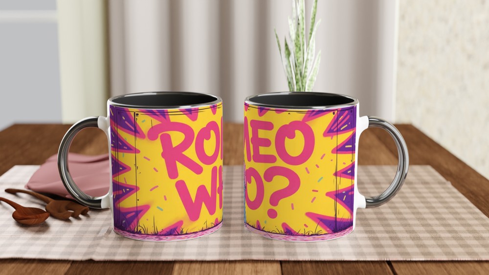 & Juliet Mug | Romeo Who Graffiti Quote | Musical Theatre Gift | West End Present for Her — view 9