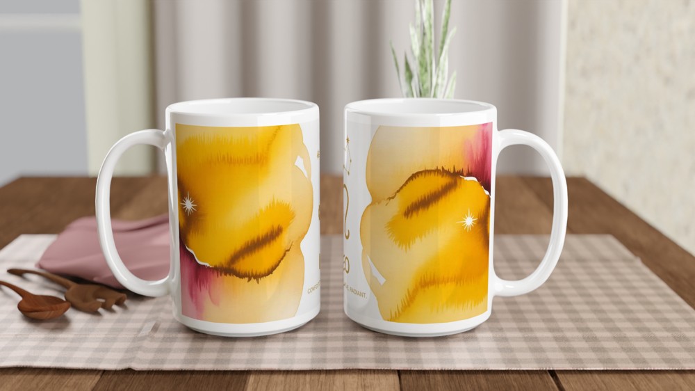 Leo Zodiac Mug | Astrology Star Sign Gift | Confident Creative Radiant | Birthday Present for Her or Him — view 2