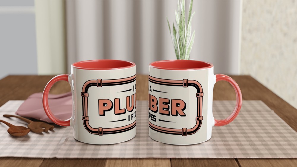 Plumber Mug | Funny Plumbing Gift | Copper Pipe Design | Birthday Gift for Dad Colleague — view 7