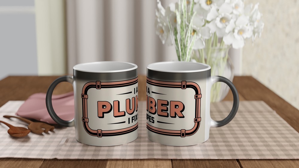 Plumber Mug | Funny Plumbing Gift | Copper Pipe Design | Birthday Gift for Dad Colleague — view 3