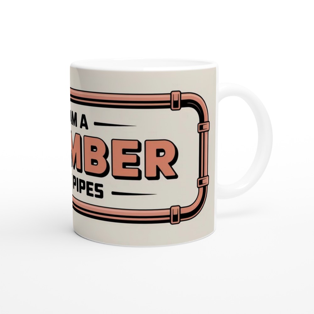 Plumber Mug | Funny Plumbing Gift | Copper Pipe Design | Birthday Gift for Dad Colleague — view 12