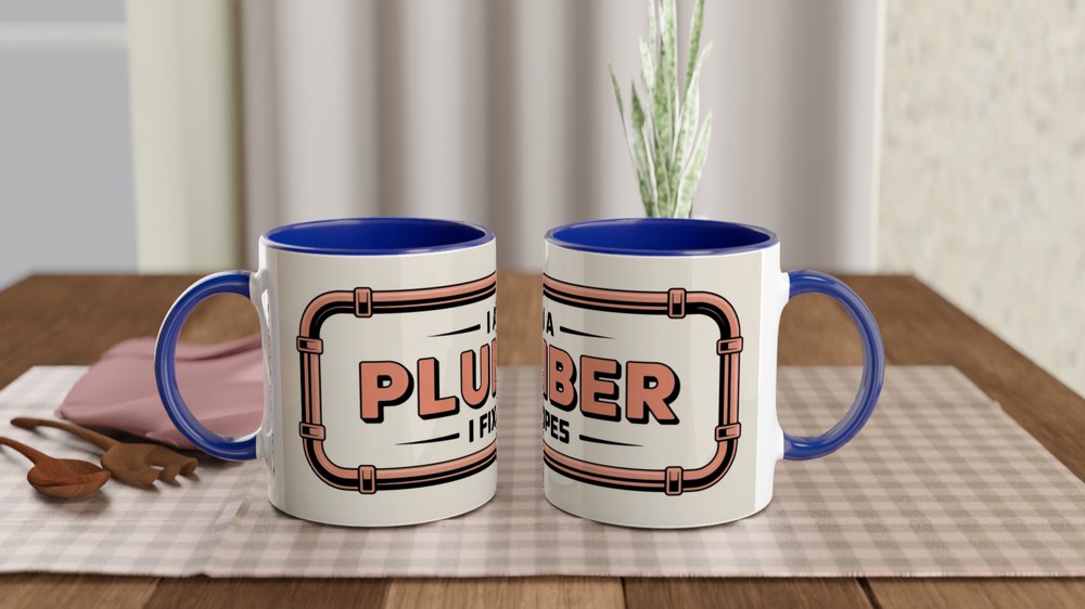 Plumber Mug | Funny Plumbing Gift | Copper Pipe Design | Birthday Gift for Dad Colleague — view 4