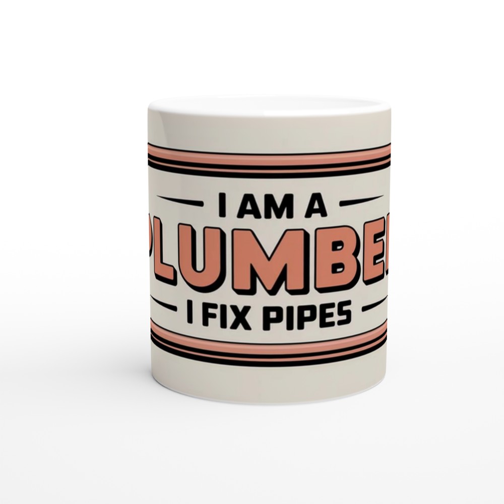 Plumber Mug | Funny Plumbing Gift | Copper Pipe Design | Birthday Gift for Dad Colleague — view 11