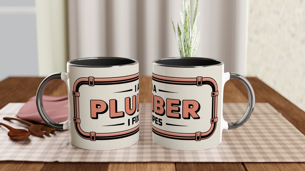 Plumber Mug | Funny Plumbing Gift | Copper Pipe Design | Birthday Gift for Dad Colleague — view 9