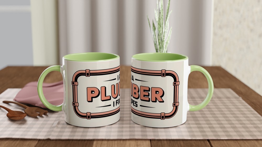 Plumber Mug | Funny Plumbing Gift | Copper Pipe Design | Birthday Gift for Dad Colleague — view 5
