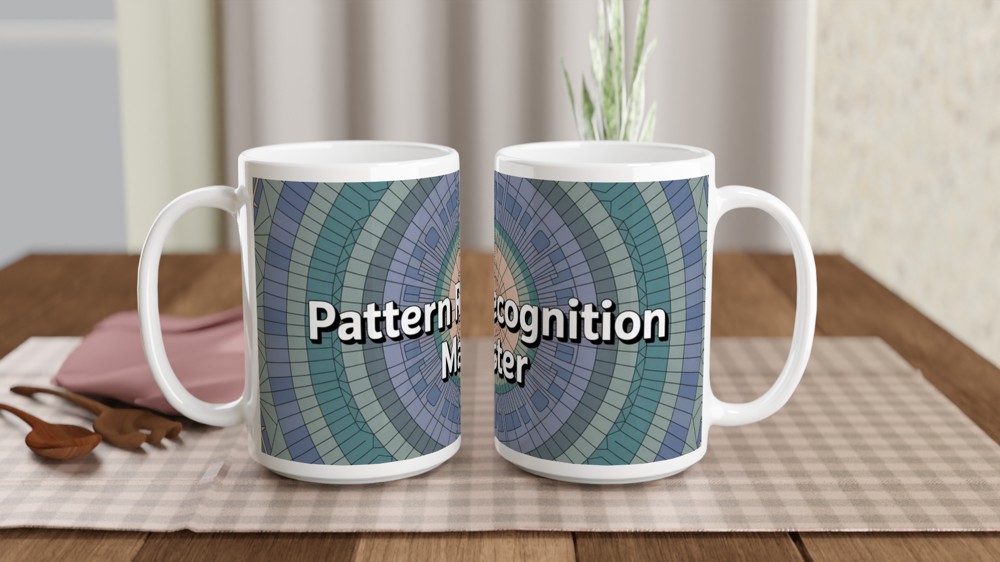 Pattern Recognition Mug | Puzzle Lover Gift | Cool Mandala Geometric Design | Gift for Colleagues and Gamers — view 2