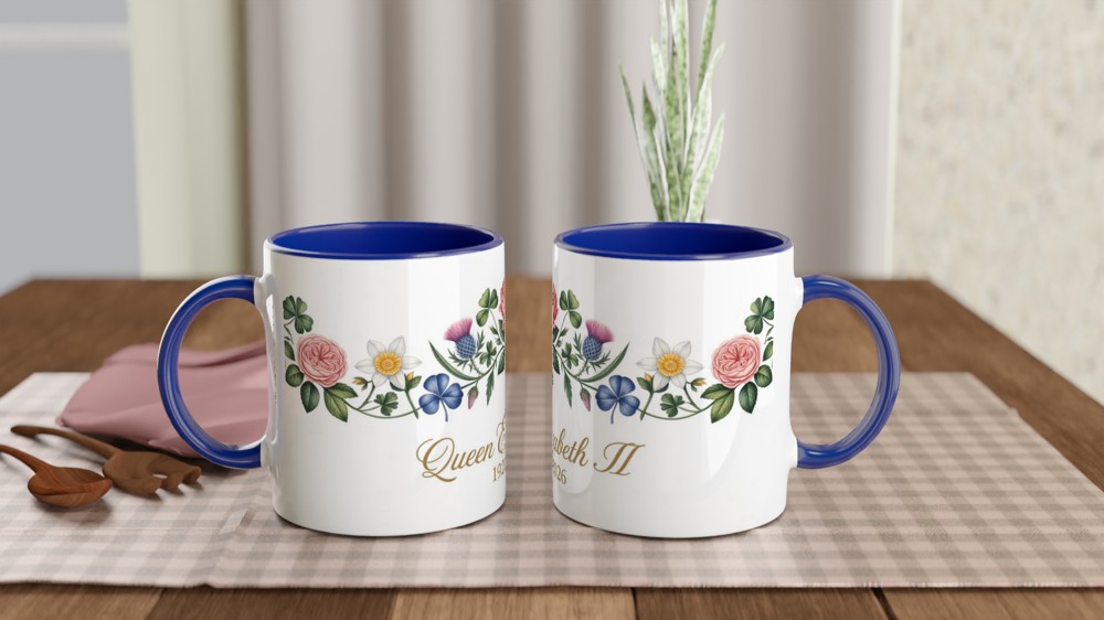 Queen Elizabeth II Floral Memorial Mug 1926-2026 — view 4
