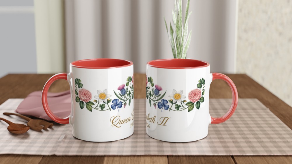 Queen Elizabeth II Floral Memorial Mug 1926-2026 — view 7
