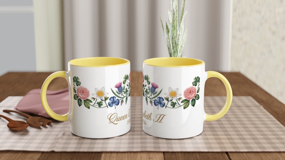 Queen Elizabeth II Floral Memorial Mug 1926-2026 — view 8